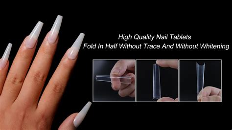 No C Curve 3xl Coffin Tips 420pcs Box Square Long Abs Nails Custom Logo