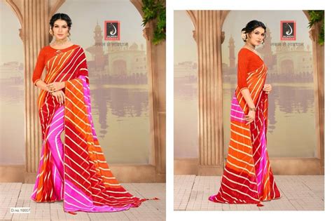 Jalnidhi Party Wear Multicolor Bandhani Saree Georgette 6 M At Rs 515