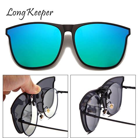 Polarized Clip On Sunglasses Men Photochromic Car Driver Goggles Night