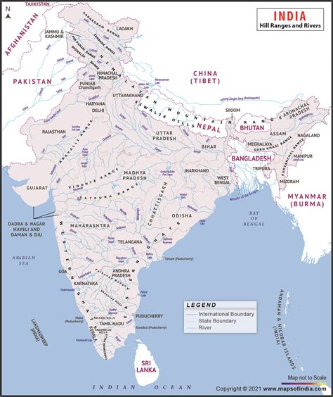 Mountain Ranges Of India Map - Map Of The United States Of America