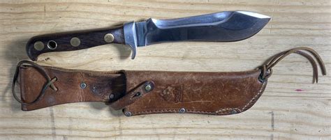 Vintage Puma White Hunter Knife With Original Leather Sheath Ebay