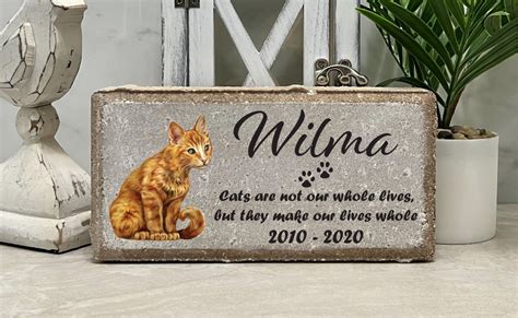 Personalized Cat Memorial Stone X Stone Brick Burial Marker Indoor