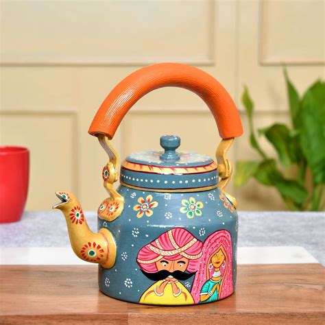 Hand Painted Aluminium Tea Kettle Ml For Kitchen D Cor Home D Cor