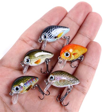 Kit 5 Mini Crankbait Top Água Isca Artificial Iscas De Pesca 3cm 1 5g