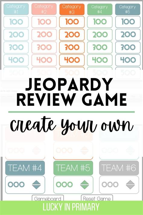 Teachers Pay Teachers Jeopardy Editable Game Show Template Your Upper