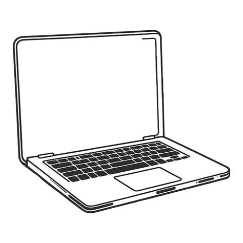 Premium Vector | Outline drawing laptop Vector illustration