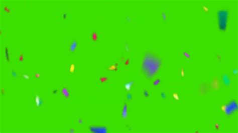 Colorful Confetti Falling On Green Screen Background 3d Animation Green