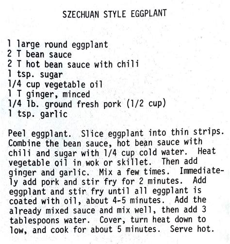 Szechuan Style Eggplant — Kau Kau Chronicles