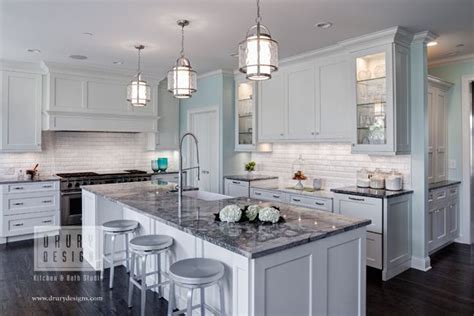 Traditional Kitchen Drury Design Grey Granite Countertops Granite