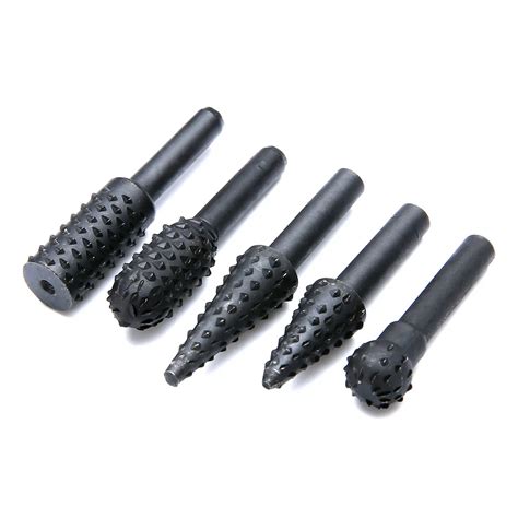 Pcs Black Rotary Rasp Set Mm Shank Steel Rotary Burr Set Wood