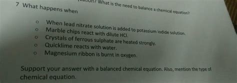 Quuuuh What Is The Need To Balance A Chemical Equation What Happens