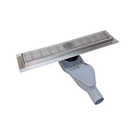 polished linear drain  horizontal side outlet linear wedge design