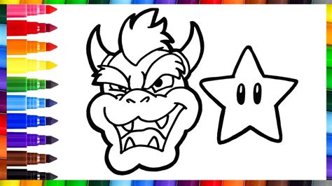 Como Dibujar y Colorear a Bowser de Mario Bros Dibujos Para Niños