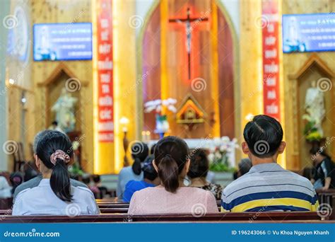 A Blurred Background Photo Of The Inside Of A Vietnamese Church ...