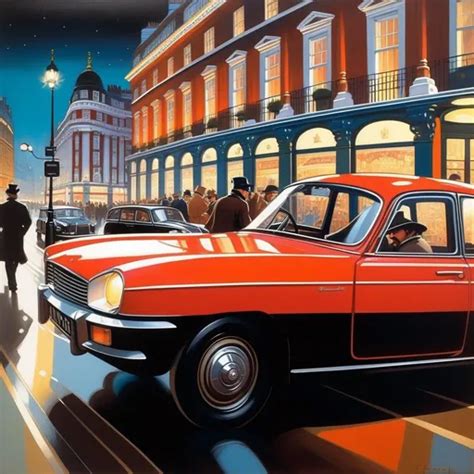 1970s London At Night Picadilly Circus Car Chase