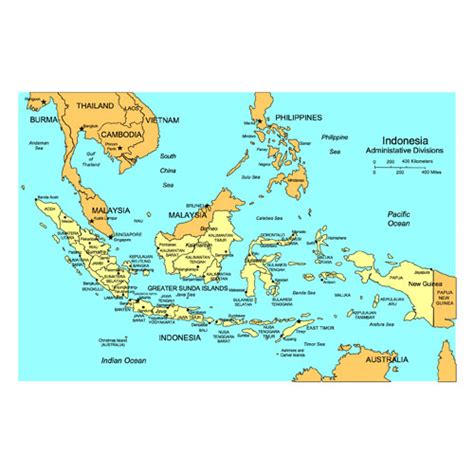 Indonesia PowerPoint Map, Administrative Districts, Capitals - MAPS for ...