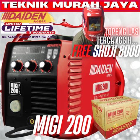 Jual DAIDEN MIGi 200 Mesin Travo Las Gas Pakai CO2 MMA Electrode