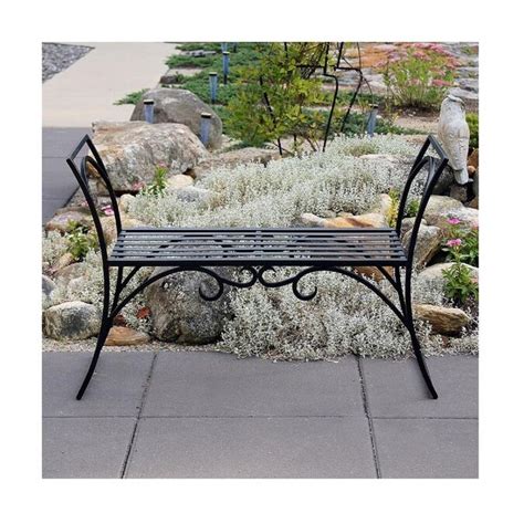 Minuteman International Achla Designs Wrought Iron Curved Arbor Bench 265 In Tall Black