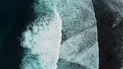 Abstract Top Down Foamy Ocean Waves Breaks Beach Stock Video Video Of