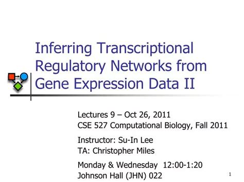 PPT Inferring Transcriptional Regulatory Networks From Gene