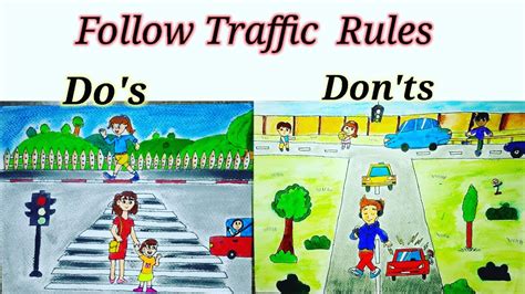 Road Safety Poster Road Safty Drawing For Competition Follow Traffic