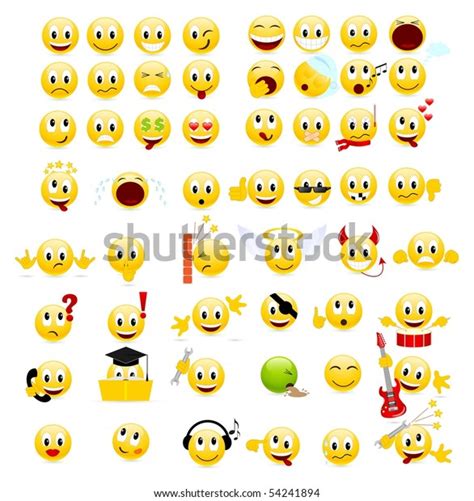 Large Set Cool Smiles Vector Illustration Stock Vector (Royalty Free ...