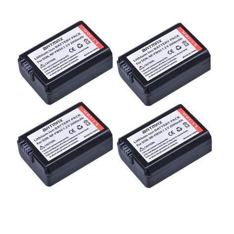 4Pcs 2000mAh NP FW50 FW50 NPFW50 Camera Rechargeable Battery For Sony