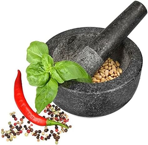 Homiu Pestle And Mortar Set Granite Stone Large Bowl Grinder