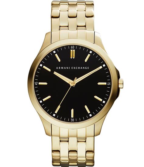 Armani Exchange Three-Hand Gold-Tone Stainless Steel Watch | Dillard's