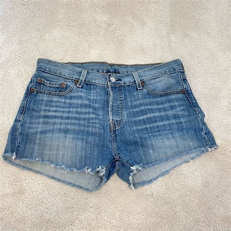 Levi S Shorts Levis 5 Cutoff Denim Shorts 32 Button Fly Mid Rise