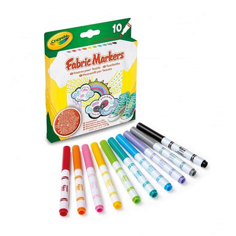 CRAYOLA Fabric Markers Fine Line 10 – Importatoy