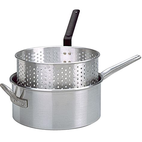 King Kooker Aluminum Deep Fryer With Long Fry Pan Handle And Punched