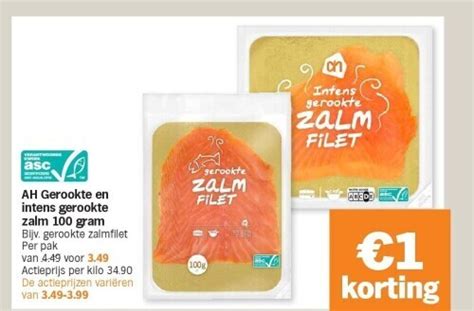 Ah Gerookte En Intens Gerookte Zalm 100 Gram Promotie Bij Albert Heijn