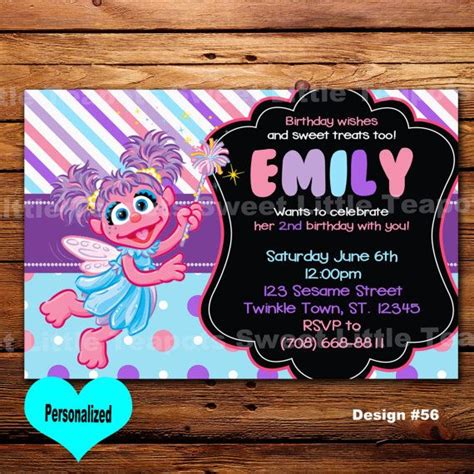 Abby Cadabby Birthday Invitation Abby Cadabby Invite Sesame Street