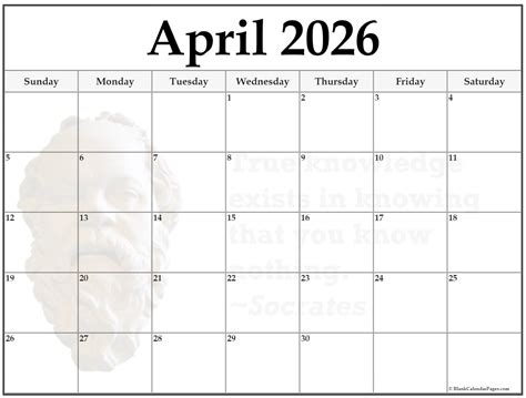 24+ April 2026 quote calendars