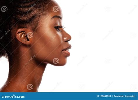 Profile View Of Young Beautiful African American Women Stock Image