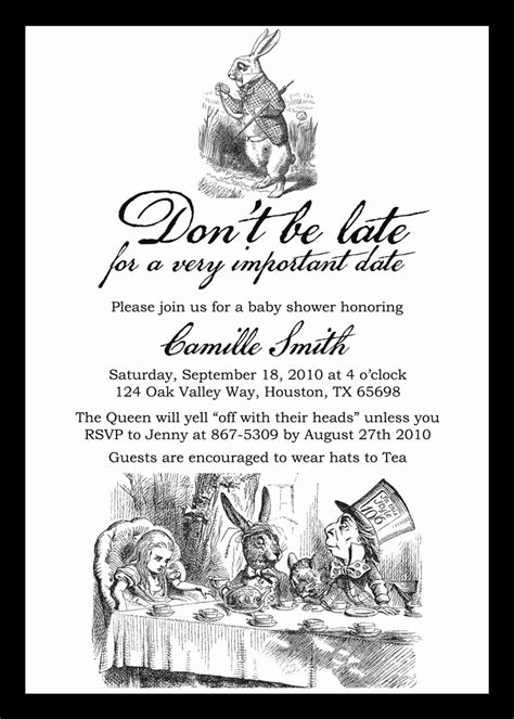 Alice In Wonderland Invitation Wording Collegio Sanlorenzo Template