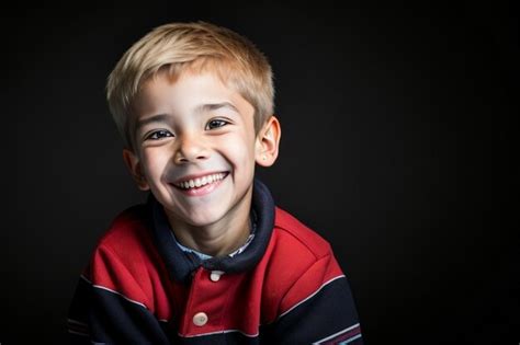 Um menino lindo tão fofo garoto sorri Foto Premium