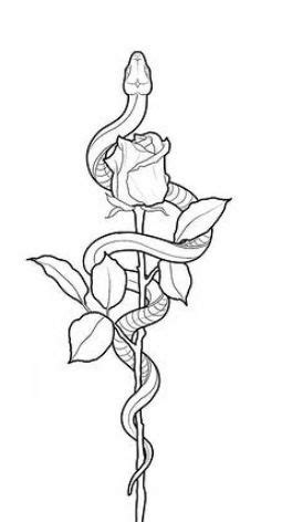 Snake And Rose Snake Tattoo Design Tattoo Templates Line Art Tattoos