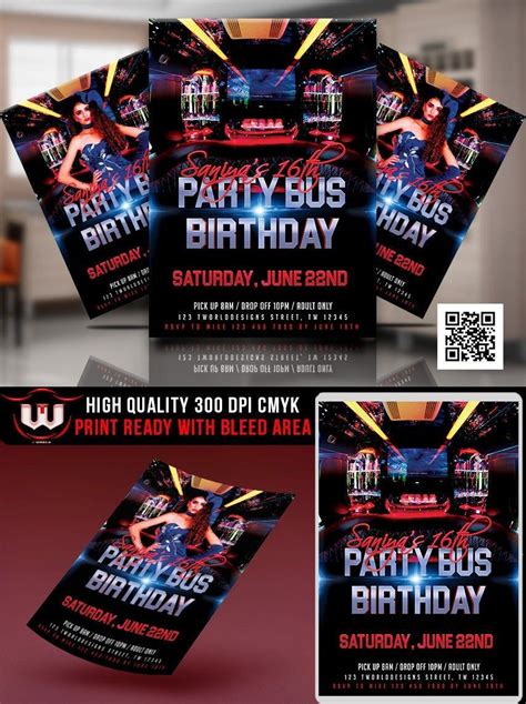 Party Bus Invitation Party Bus Flyer Party Bus Birthday - Etsy | Party ...