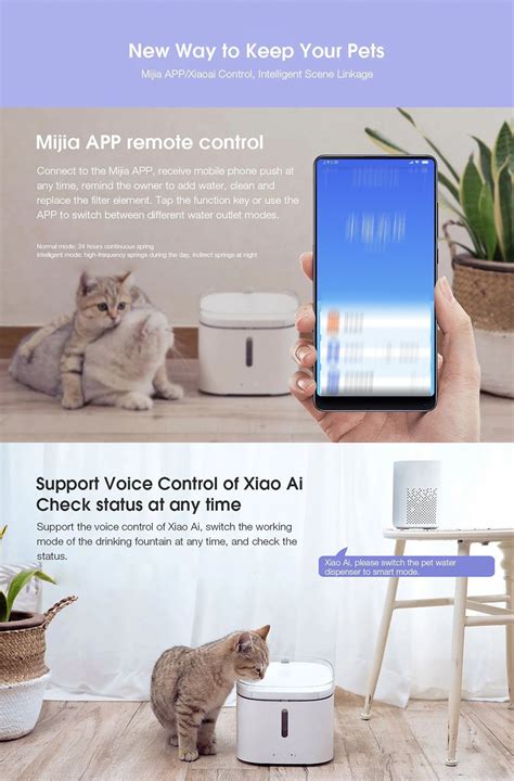 New Xiaomi Mijia 2L Smart Automatic Pet Water Dispenser Living Water ...