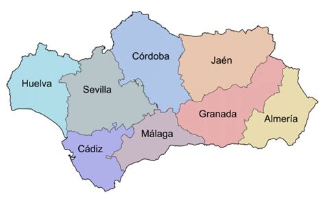 Mapa de Andalucía | Provincias, Municipios, Turístico y Carreteras de Andalucía España