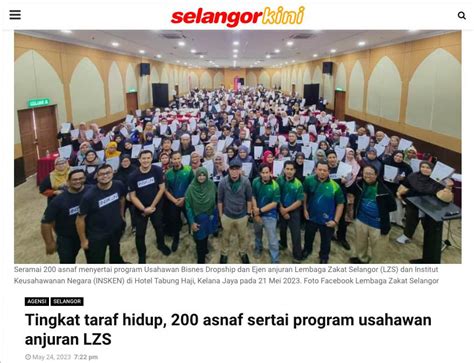 Selangor Kini Tingkat Taraf Hidup Asnaf Sertai Program Usahawan