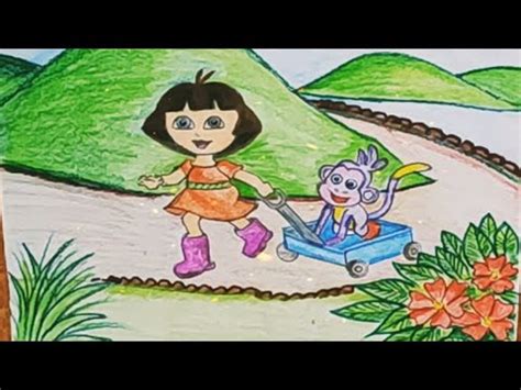 How To Draw Dora The Explorer And Bujji The Monkey Step By Step