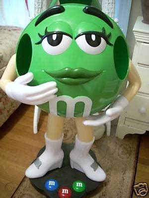 Green M&M Character Display on Wheels | #45315424