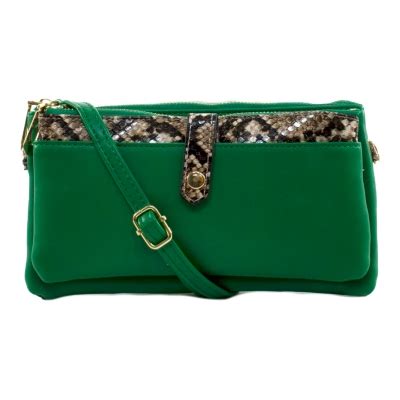 Mailea Porta Celular Doble De Ecocuero Para Mujer Verde Falabella