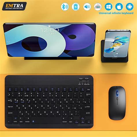 Mini Teclado Bluetooth E Mouse Para Ipad Xiaomi Samsung Huawei Telefone