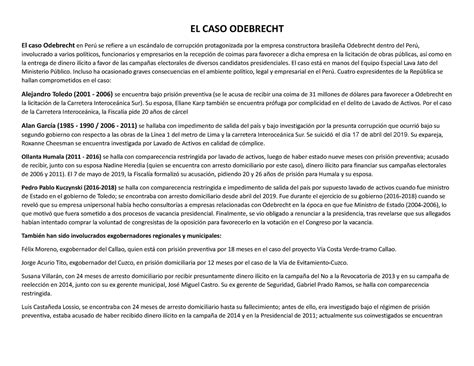 EL CASO Odebrecht EL CASO ODEBRECHT El caso Odebrecht en Perú se