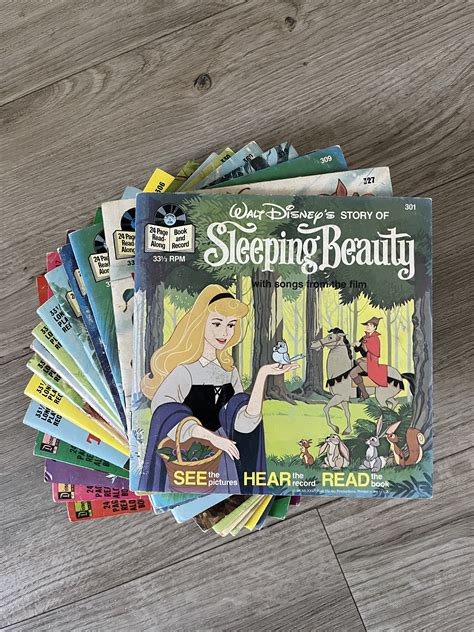 Disney Read Along Records Vintage Books With 335 Rpm Records Good To Excellent Condition