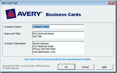 Avery Business Card Microsoft Word Template - lipzeii